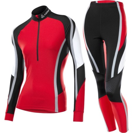 Löffler Damen Langlauf Rennanzug schwarz-Kirsche